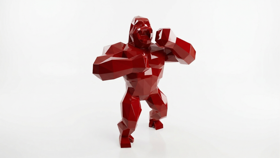 Grande Sculpture King Kong Polygone - Sculpture Origami