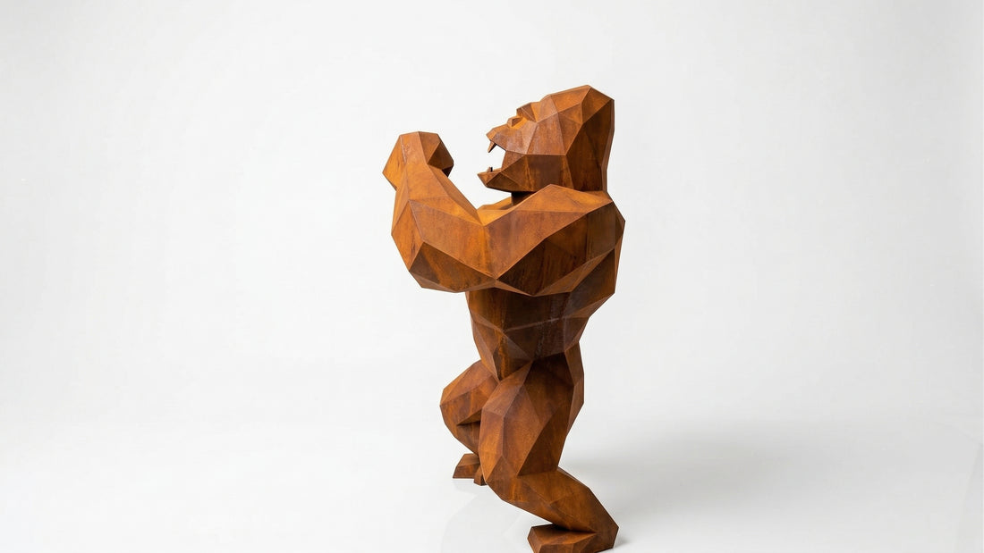 Grande Sculpture King Kong Polygone - Sculpture Origami