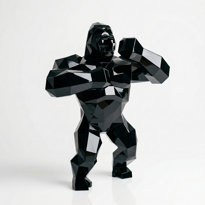 Grande Sculpture King Kong Polygone - Sculpture Origami