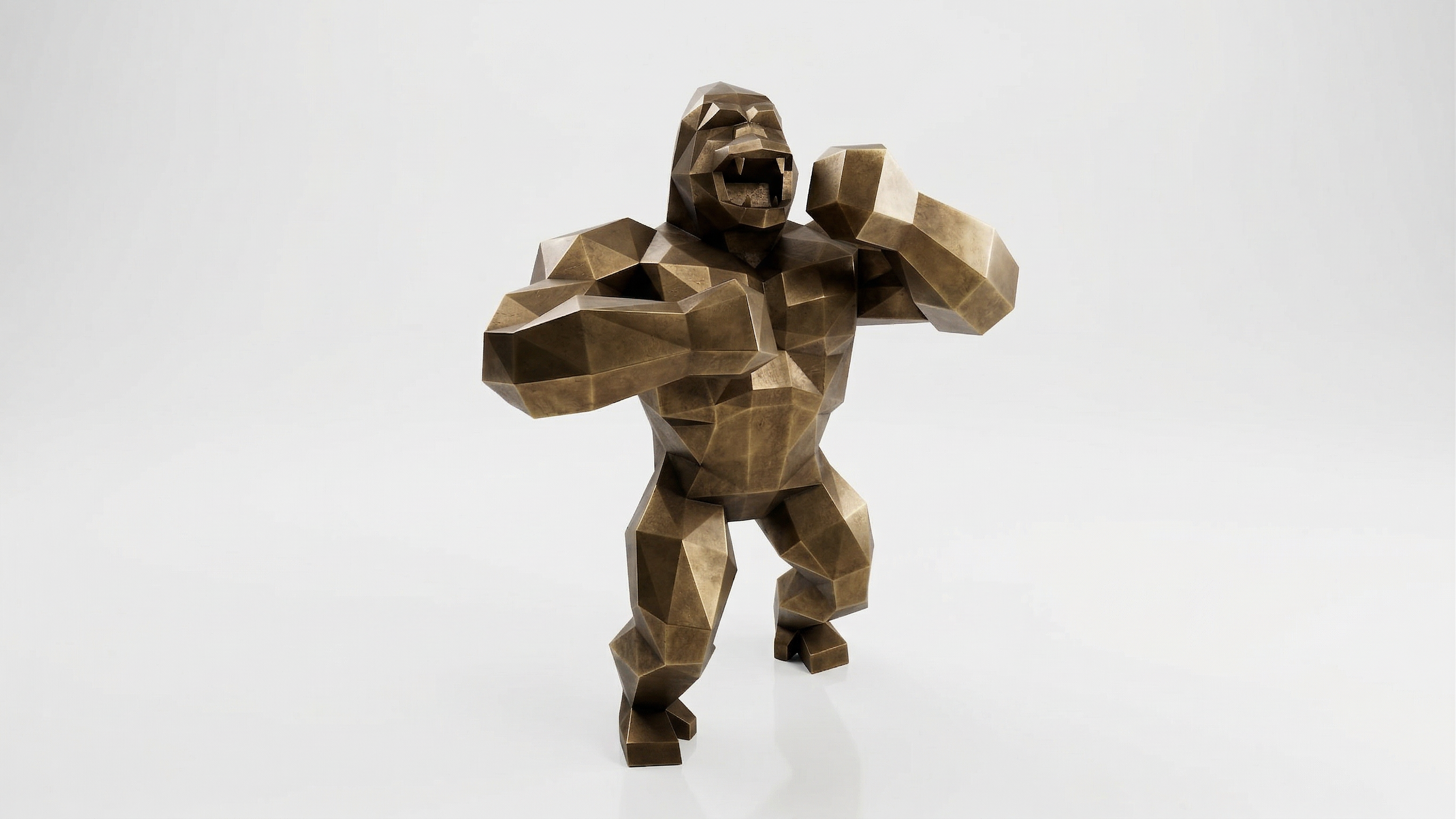 Grande Sculpture King Kong Polygone - Sculpture Origami