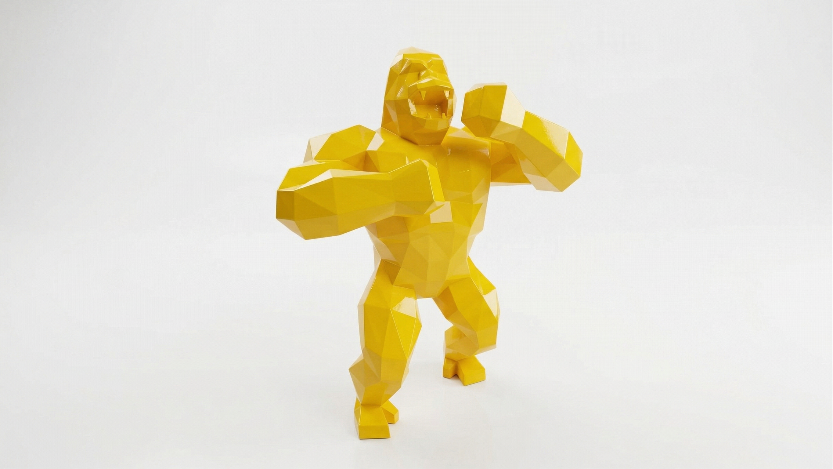 Grande Sculpture King Kong Polygone - Sculpture Origami