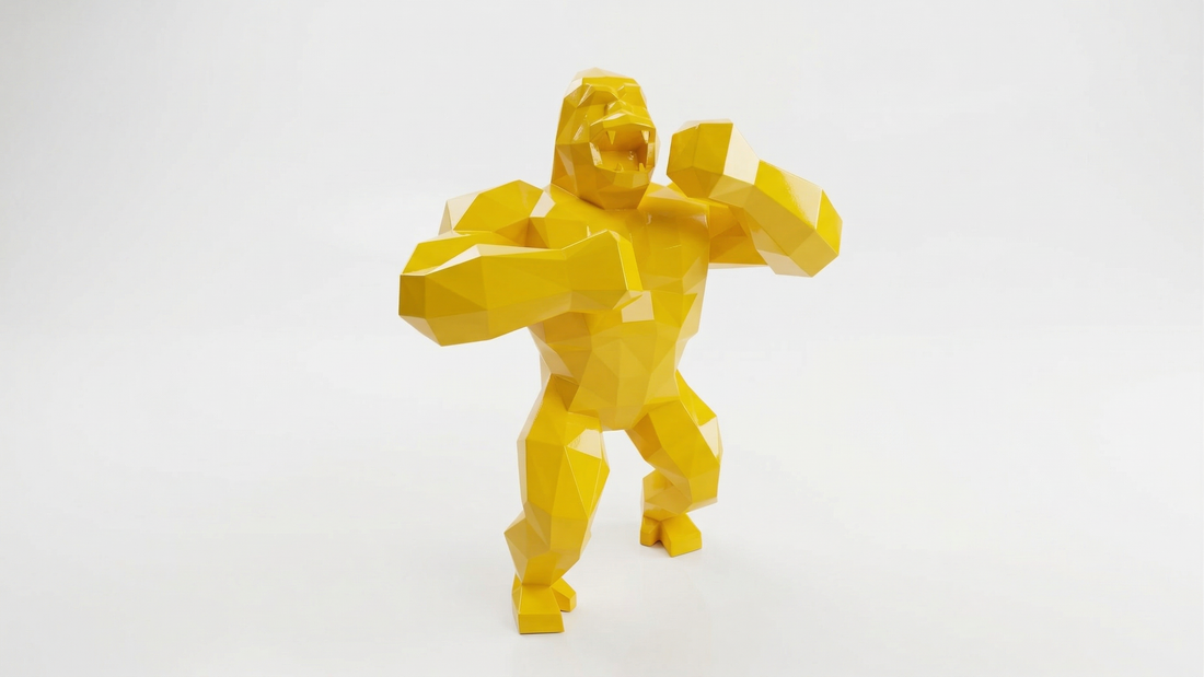 Grande Sculpture King Kong Polygone - Sculpture Origami