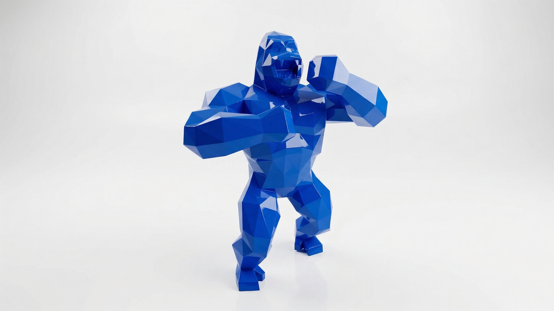 Grande Sculpture King Kong Polygone - Sculpture Origami