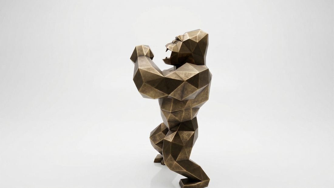 Grande Sculpture King Kong Polygone - Sculpture Origami