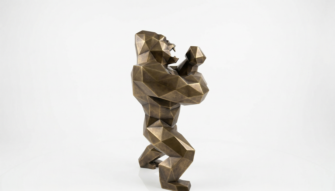 Grande Sculpture King Kong Polygone - Sculpture Origami