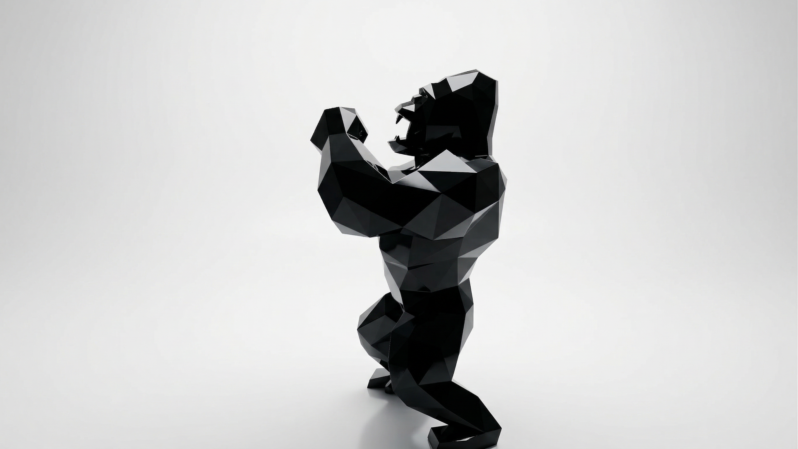 Grande Sculpture King Kong Polygone - Sculpture Origami