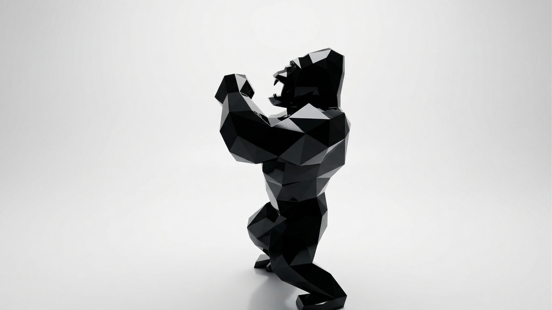 Grande Sculpture King Kong Polygone - Sculpture Origami