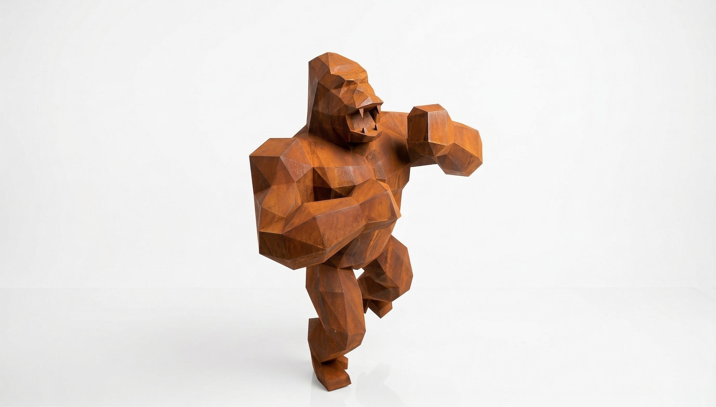 Grande Sculpture King Kong Polygone - Sculpture Origami