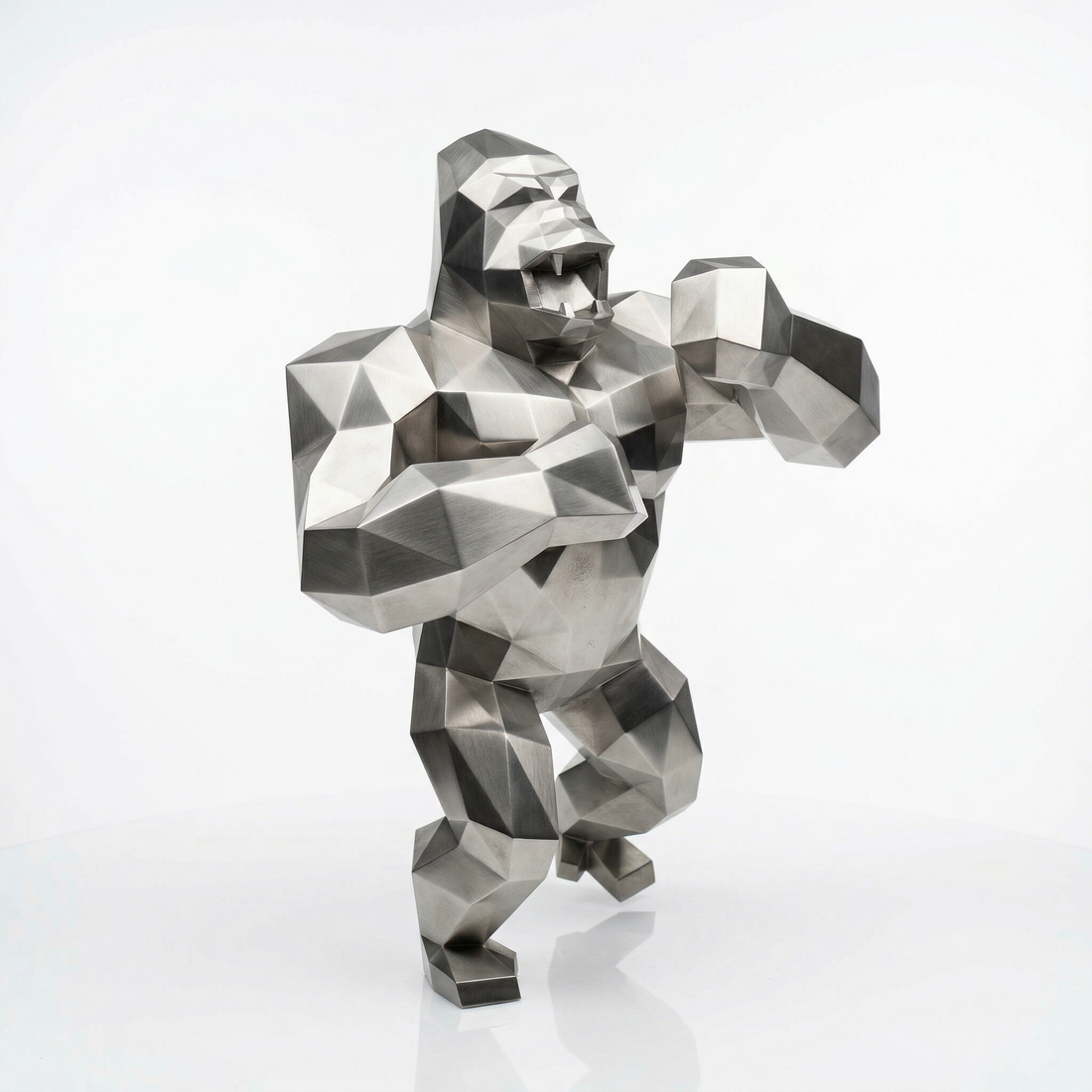 Grande Sculpture King Kong Polygone - Sculpture Origami