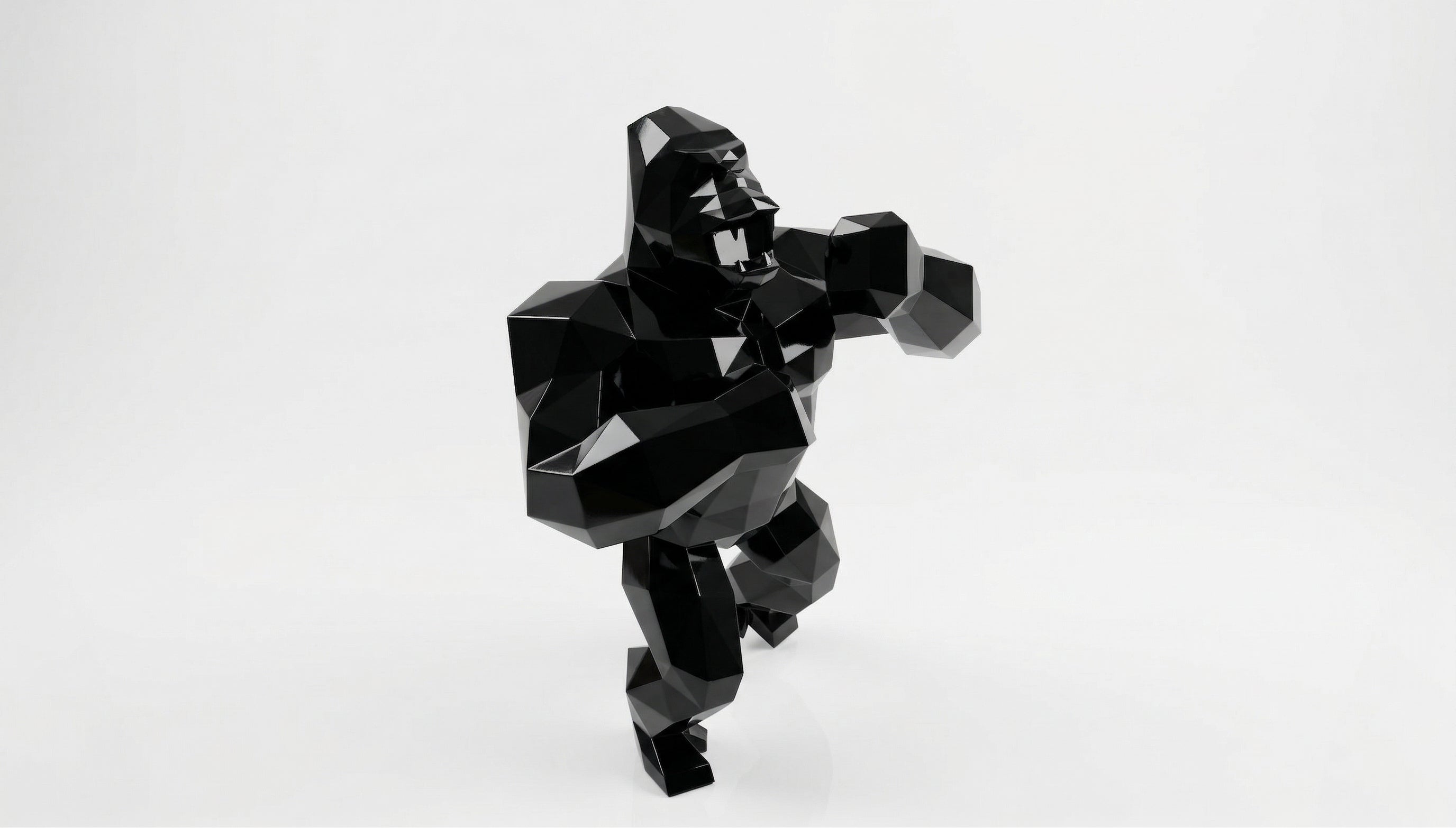 Grande Sculpture King Kong Polygone - Sculpture Origami