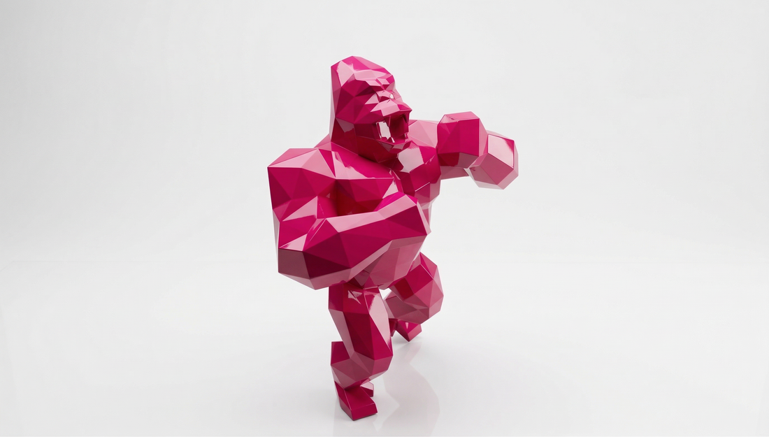 Grande Sculpture King Kong Polygone - Sculpture Origami