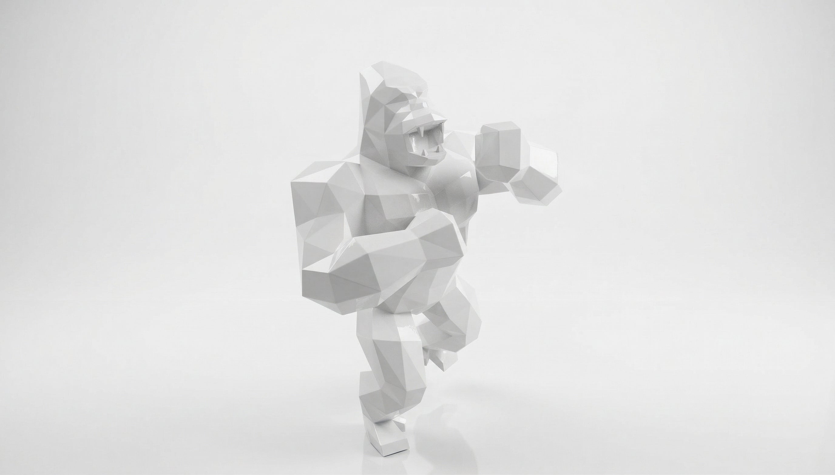 Grande Sculpture King Kong Polygone - Sculpture Origami