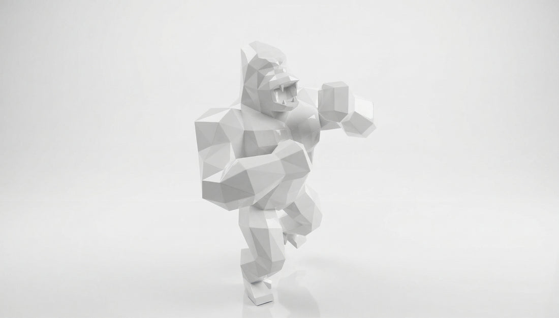 Grande Sculpture King Kong Polygone - Sculpture Origami