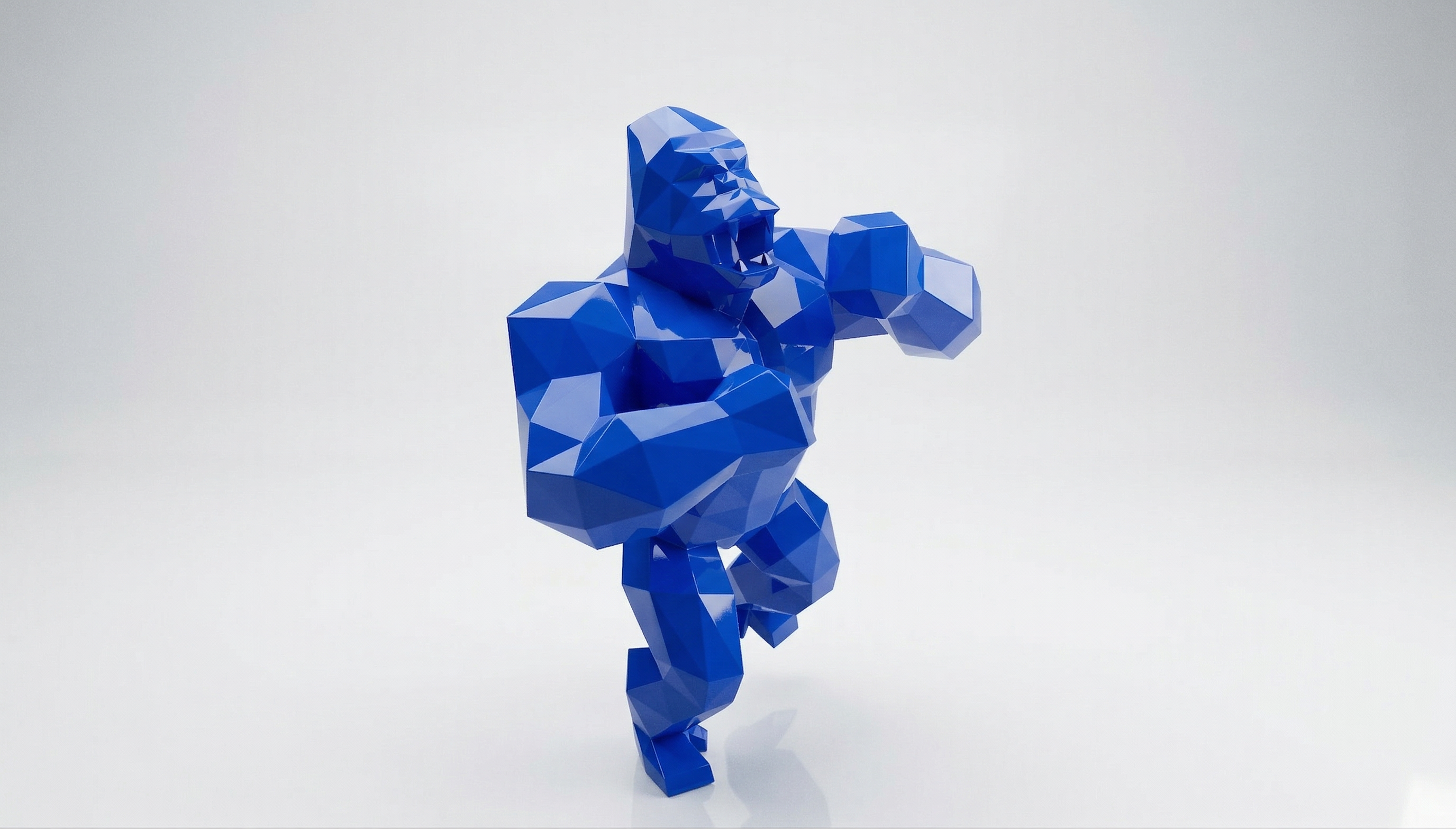 Grande Sculpture King Kong Polygone - Sculpture Origami