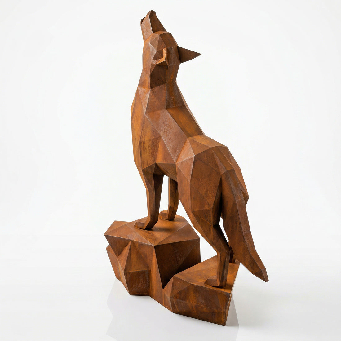 Loup Origami – Grande Sculpture Polygone - Sculpture Origami