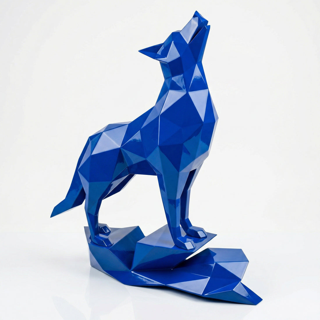Loup Origami – Grande Sculpture Polygone - Sculpture Origami