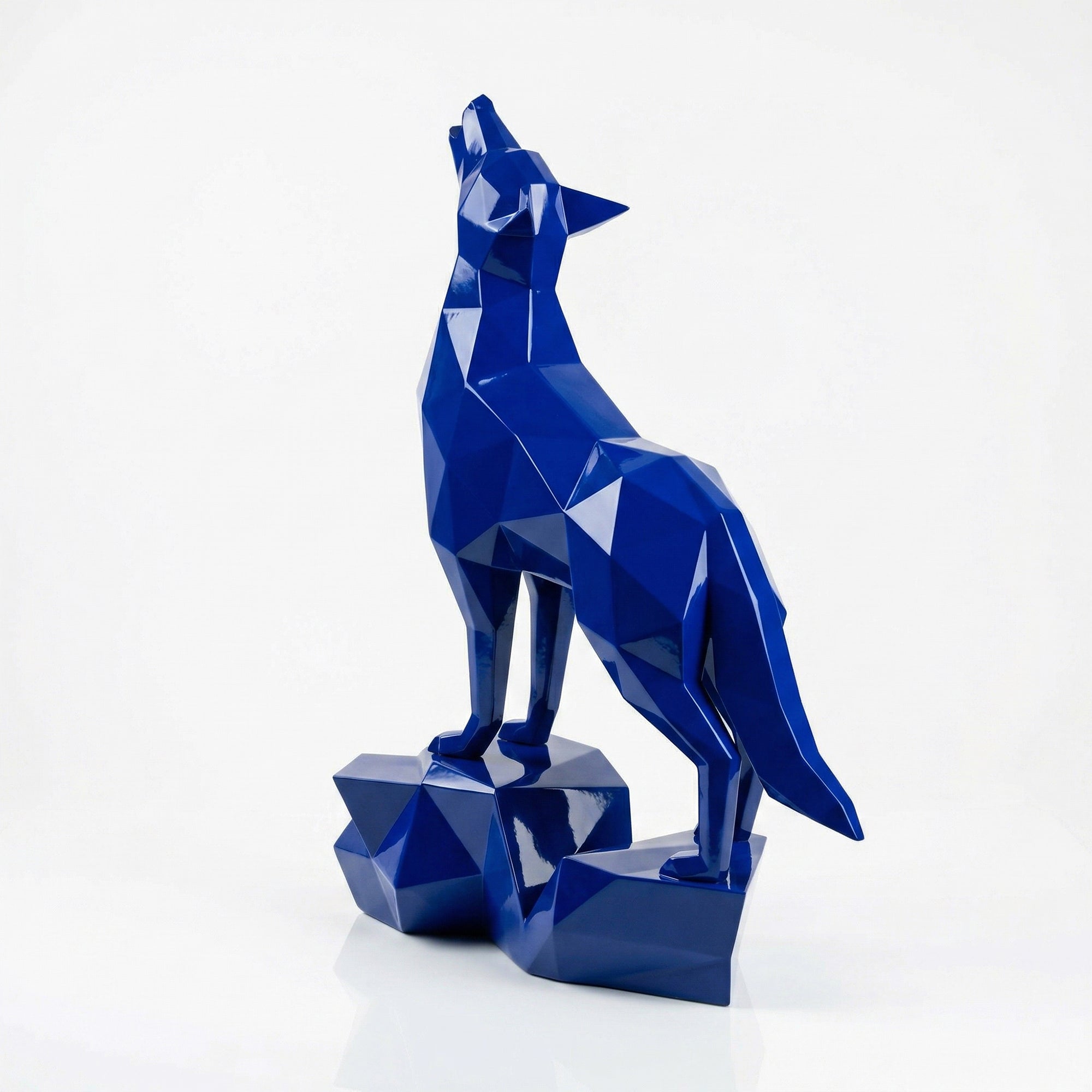 Loup Origami – Grande Sculpture Polygone - Sculpture Origami