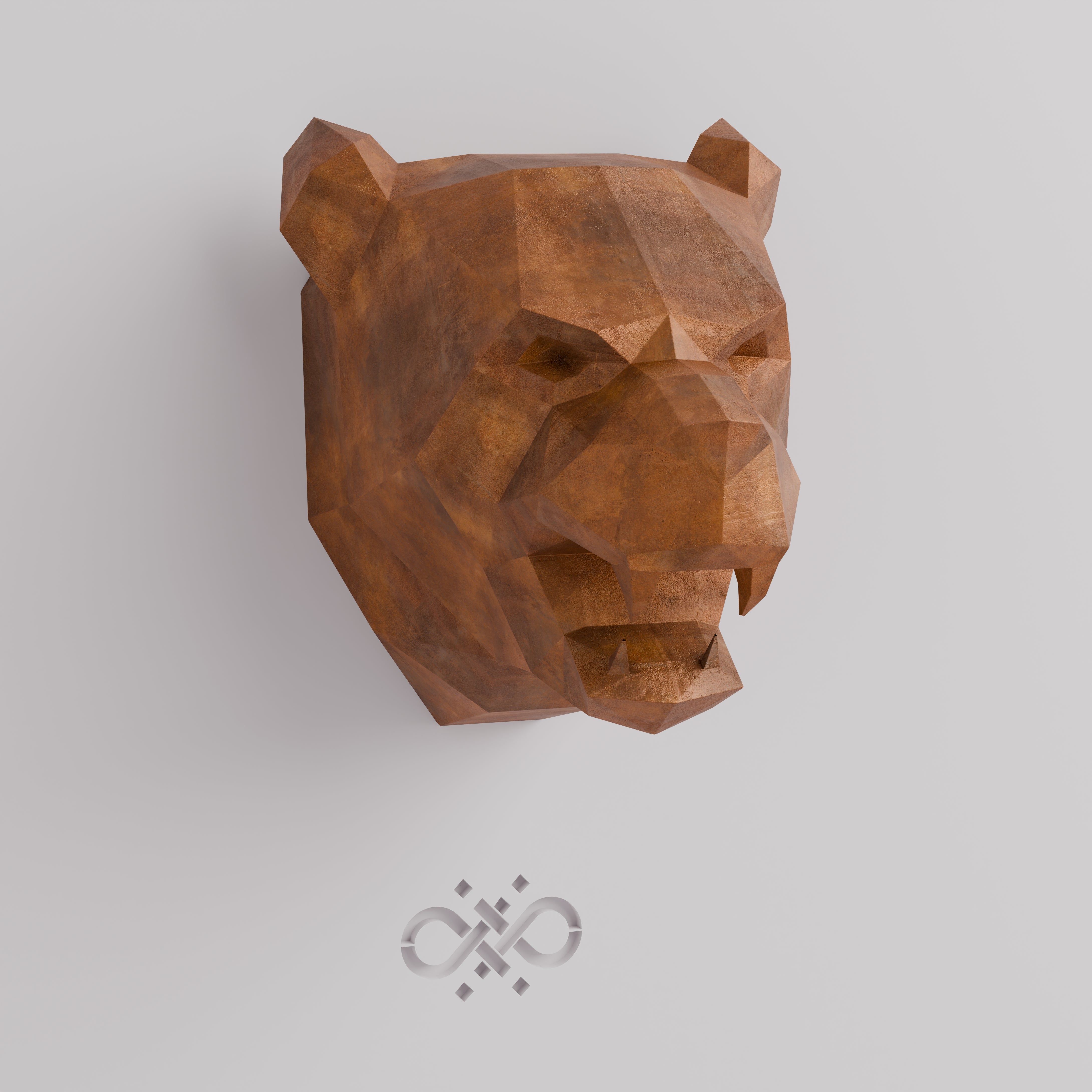 Sculpture Tête de Panthère Noire - Sculpture Origami