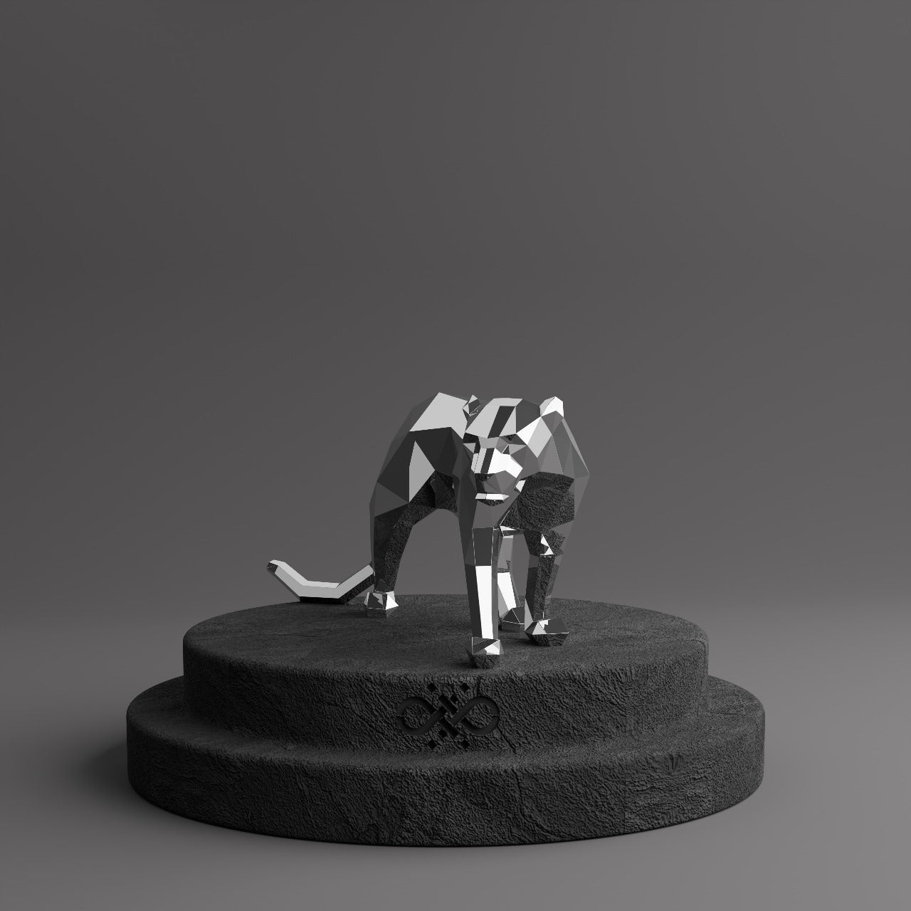 Sculpture Panthère Polygone - Sculpture Origami