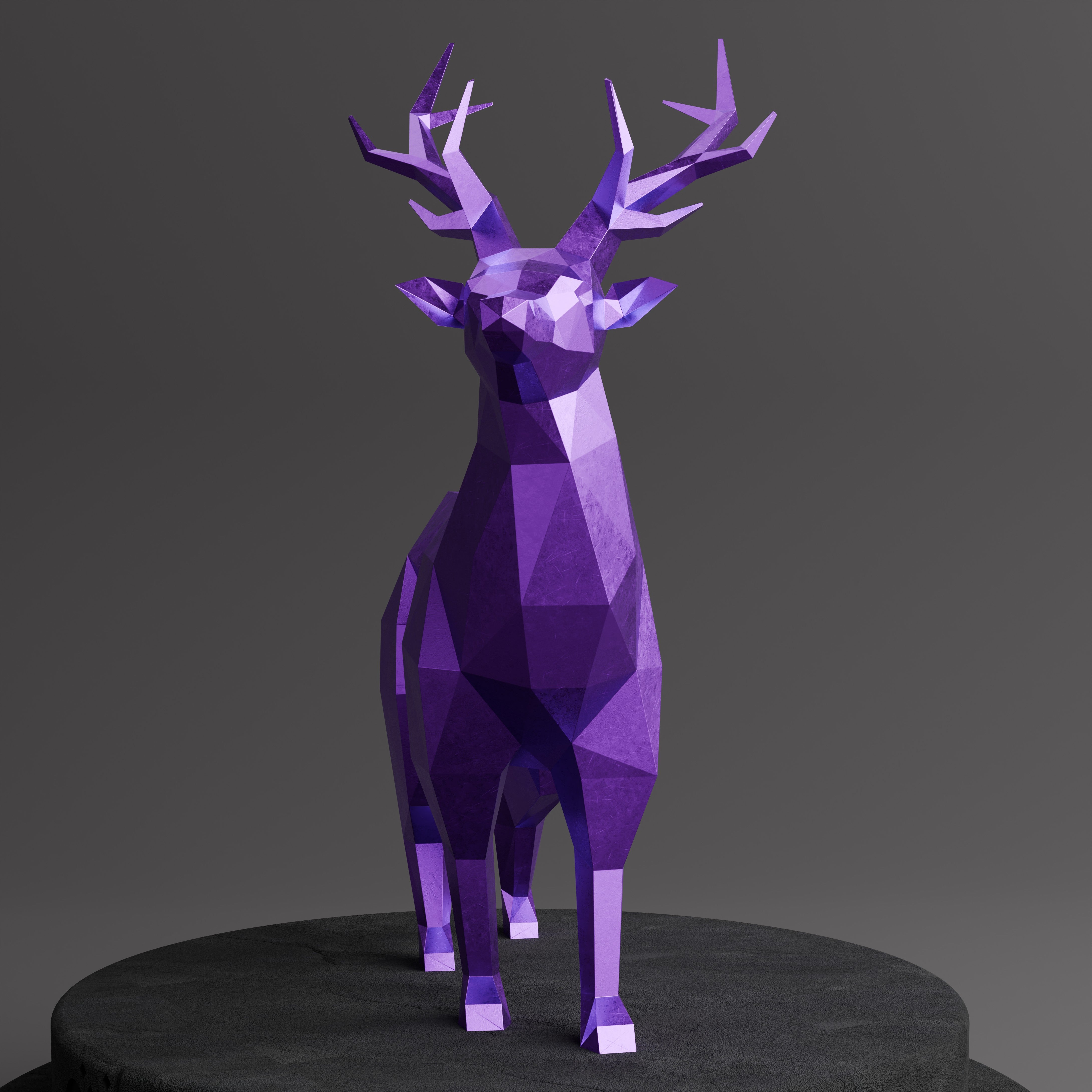 Statue de Cerf Géométrique - Sculpture Origami