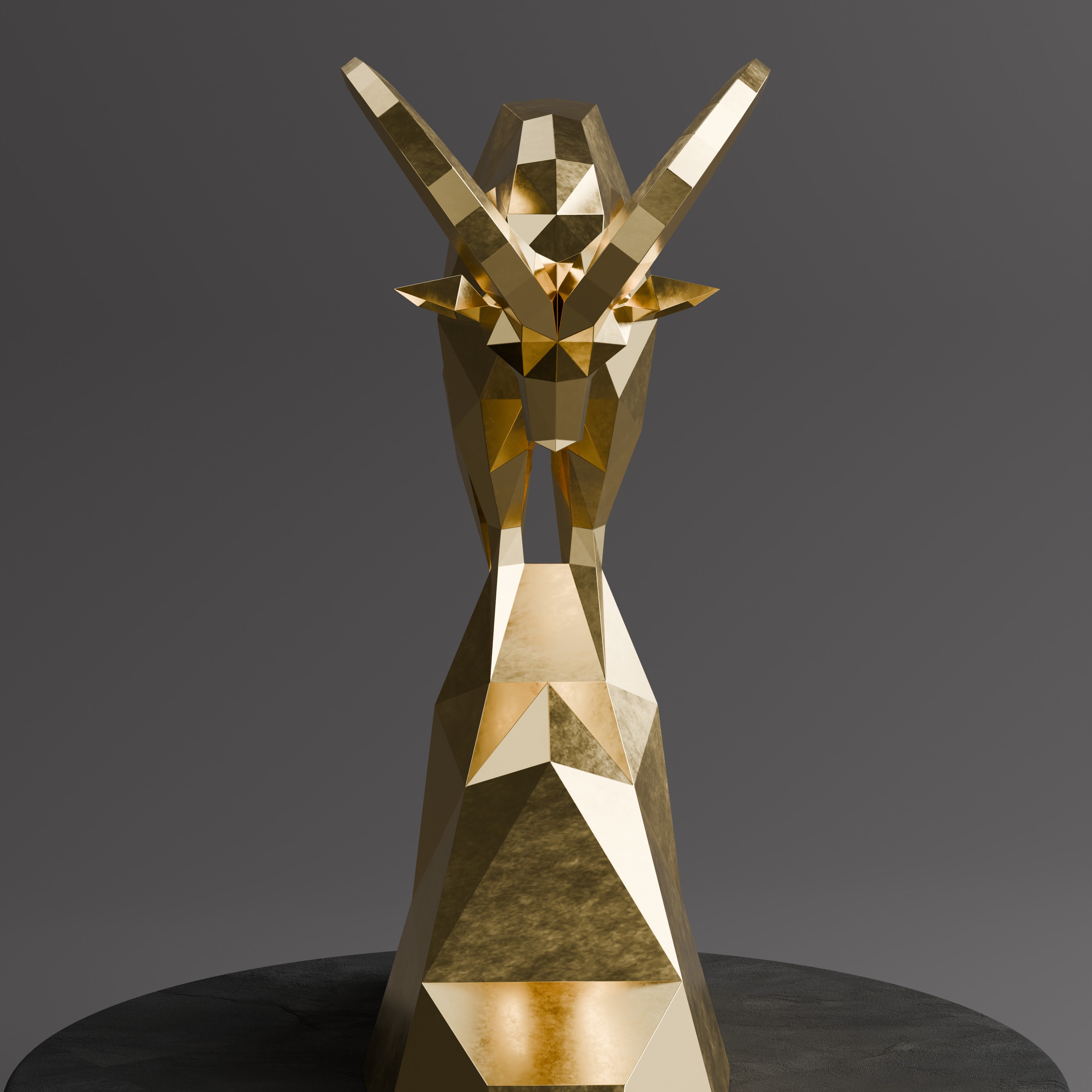 Sculpture Polygone Gazelle - Sculpture Origami