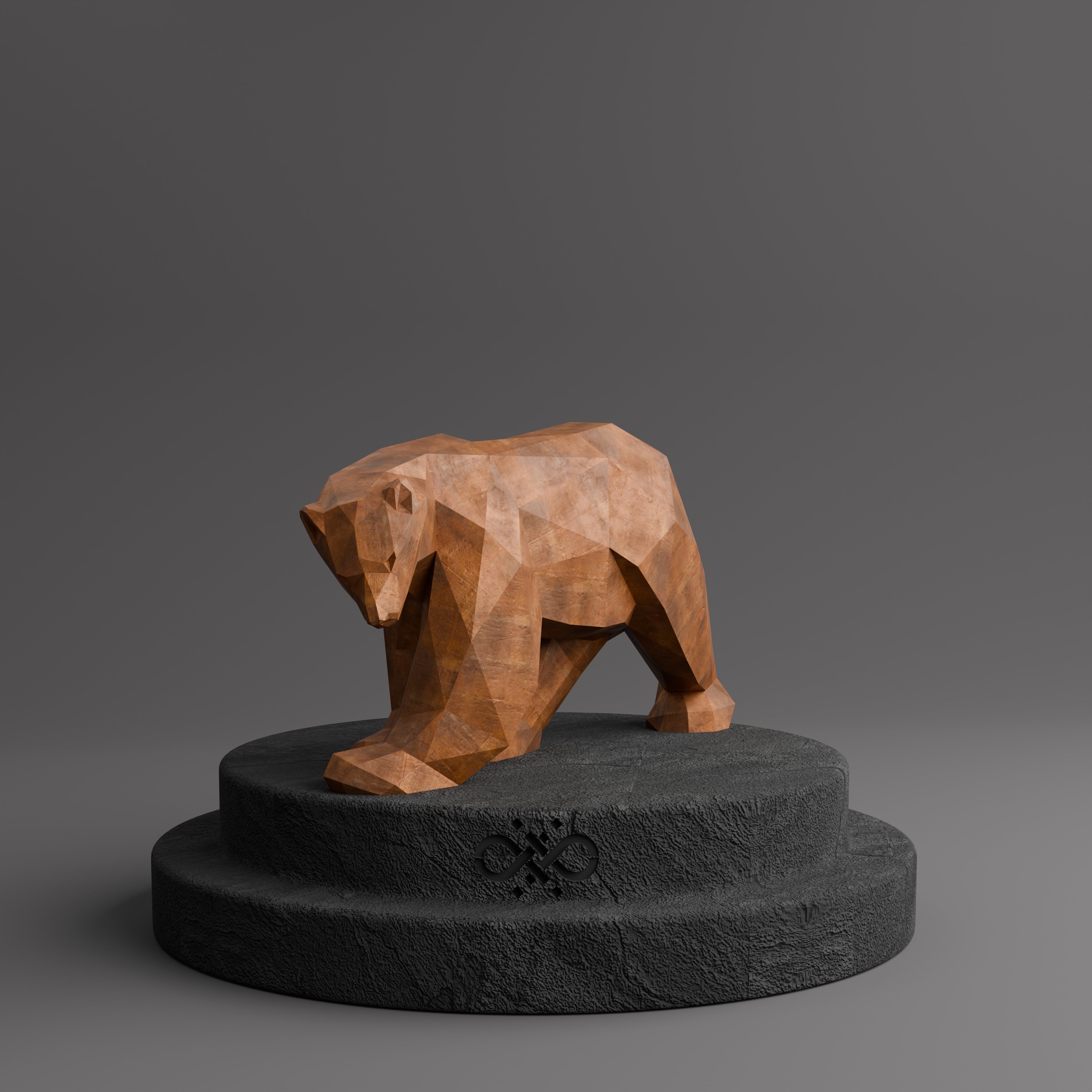 Sculpture Polygone Ours - Sculpture Origami