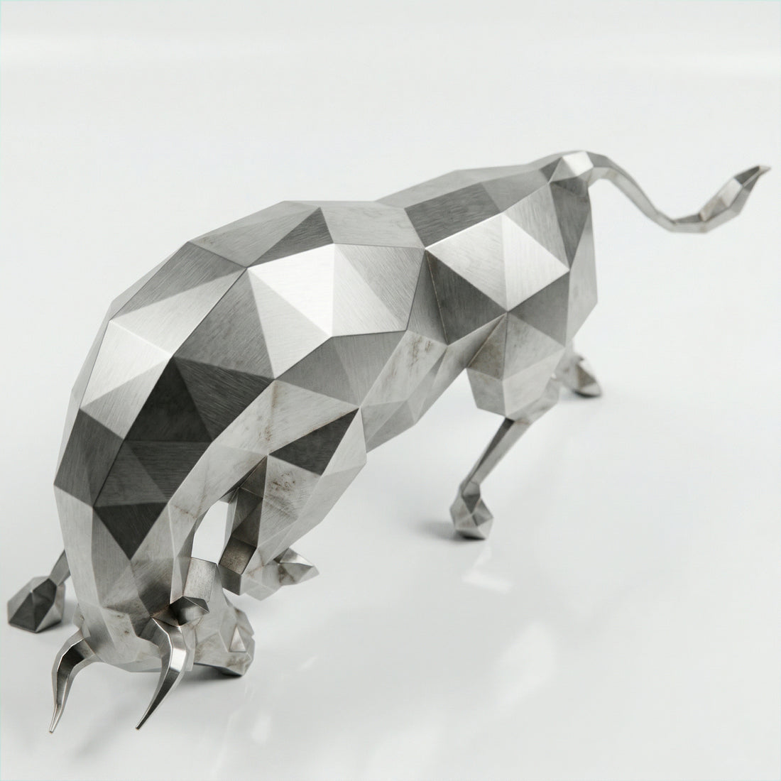 Grande Sculpture de Taureau - Sculpture Origami