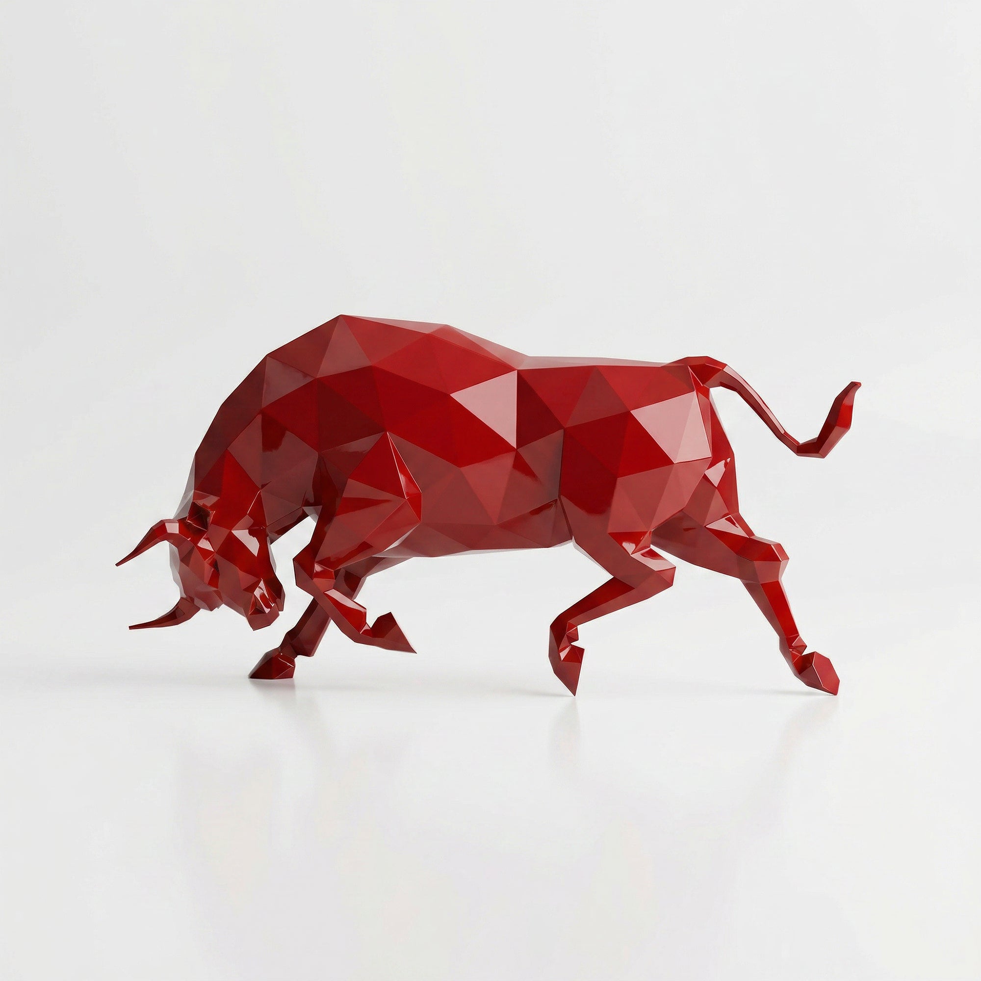 Grande Sculpture de Taureau - Sculpture Origami