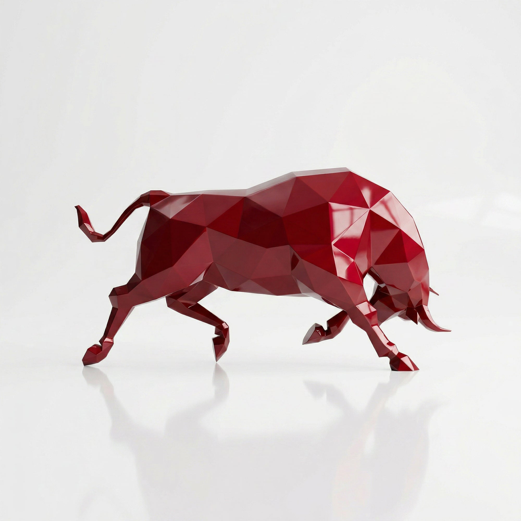 Grande Sculpture de Taureau - Sculpture Origami
