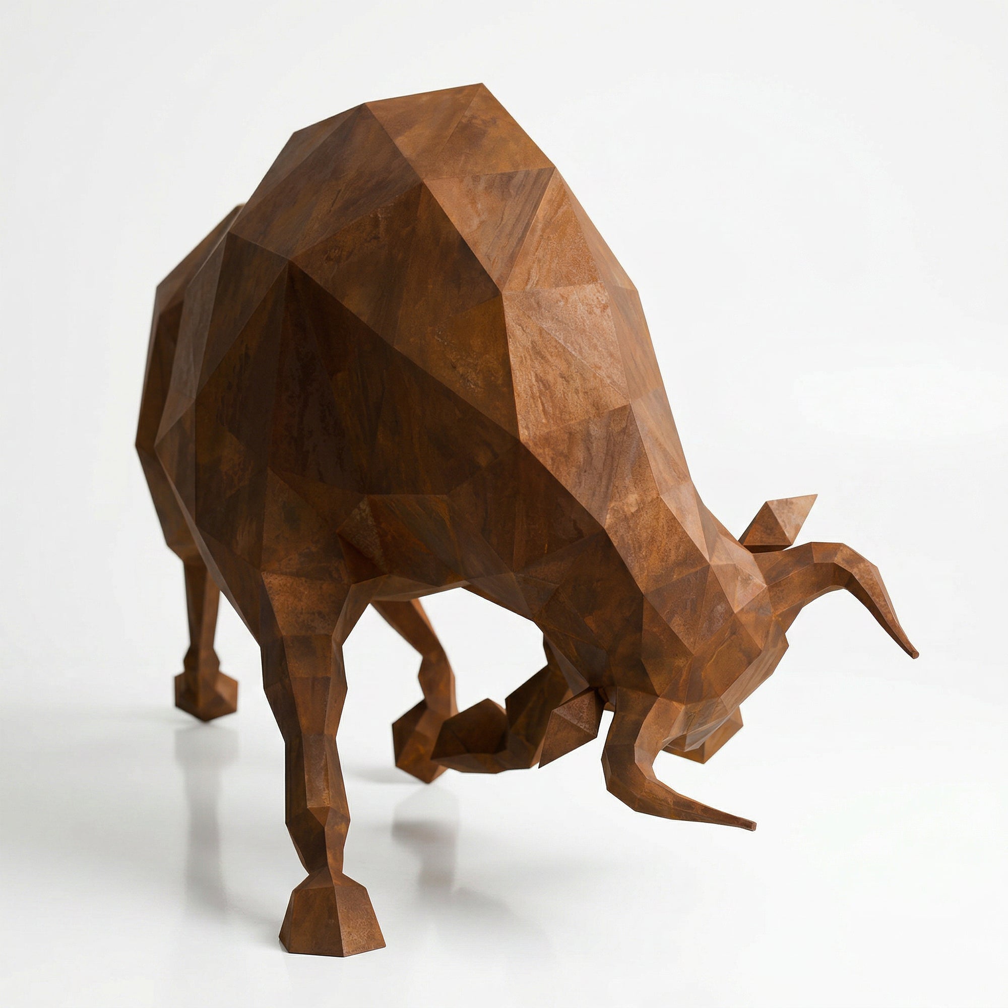Grande Sculpture de Taureau - Sculpture Origami