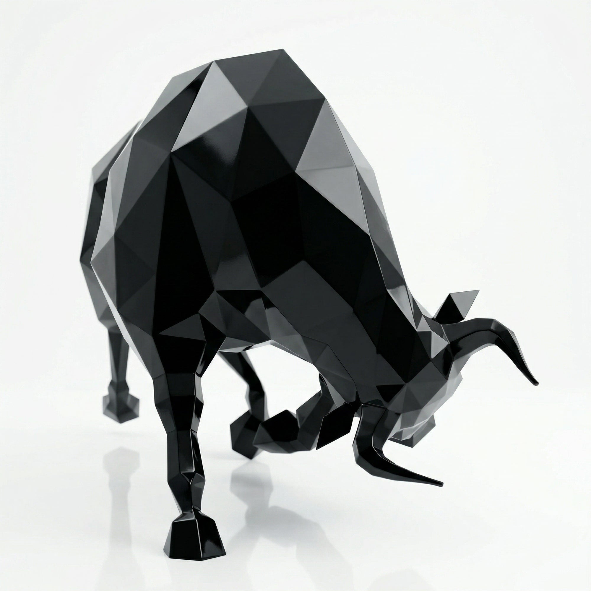 Grande Sculpture de Taureau - Sculpture Origami