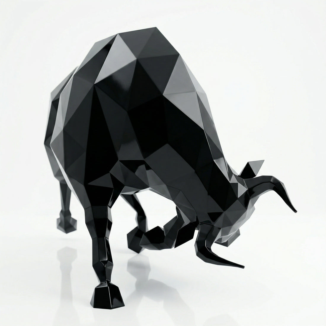 Grande Sculpture de Taureau - Sculpture Origami