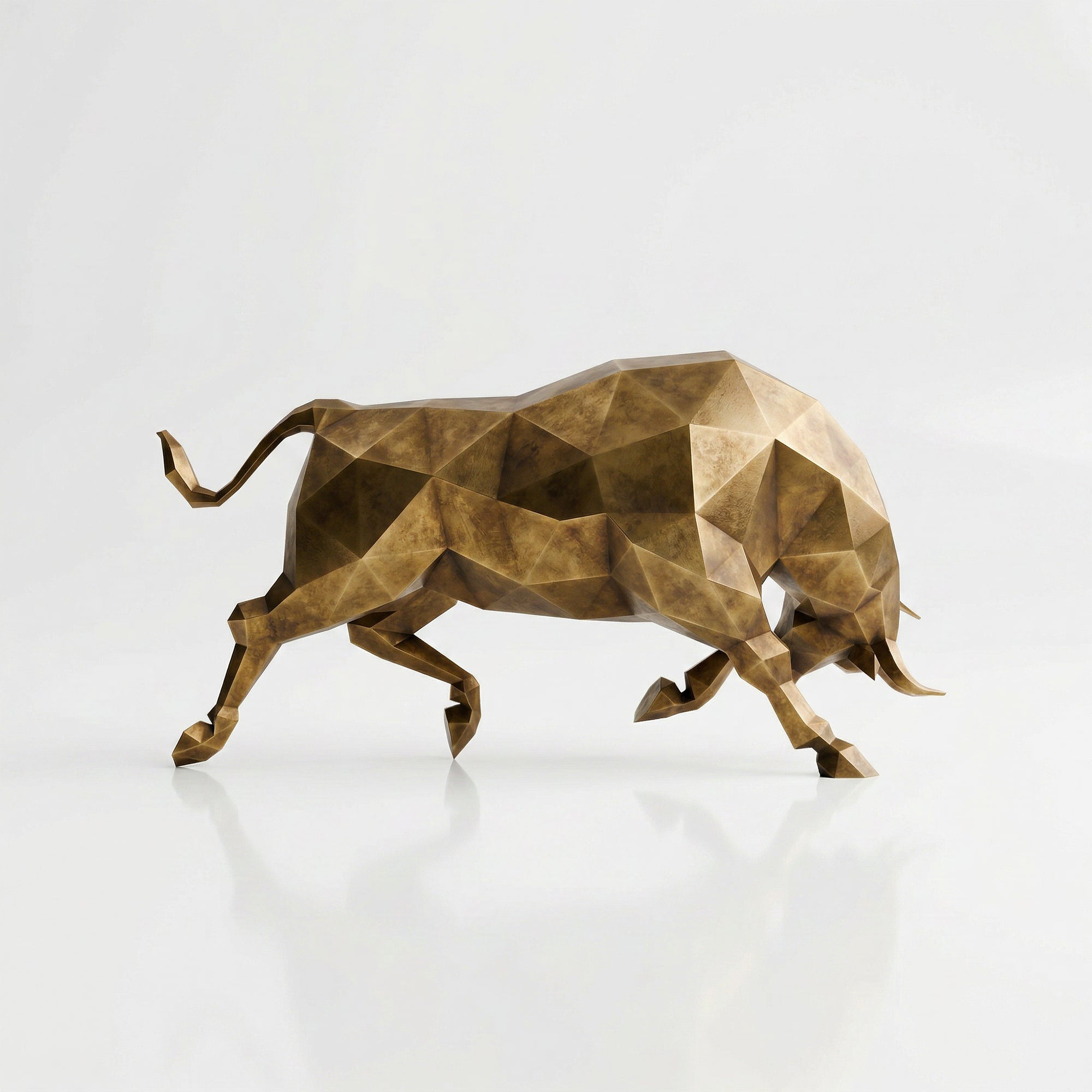Grande Sculpture de Taureau - Sculpture Origami
