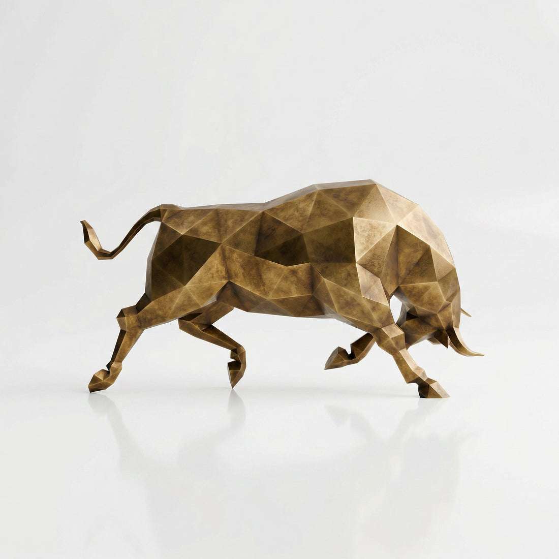 Grande Sculpture de Taureau - Sculpture Origami
