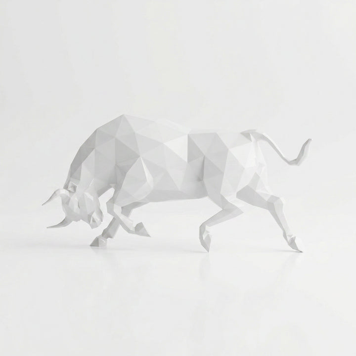 Grande Sculpture de Taureau - Sculpture Origami