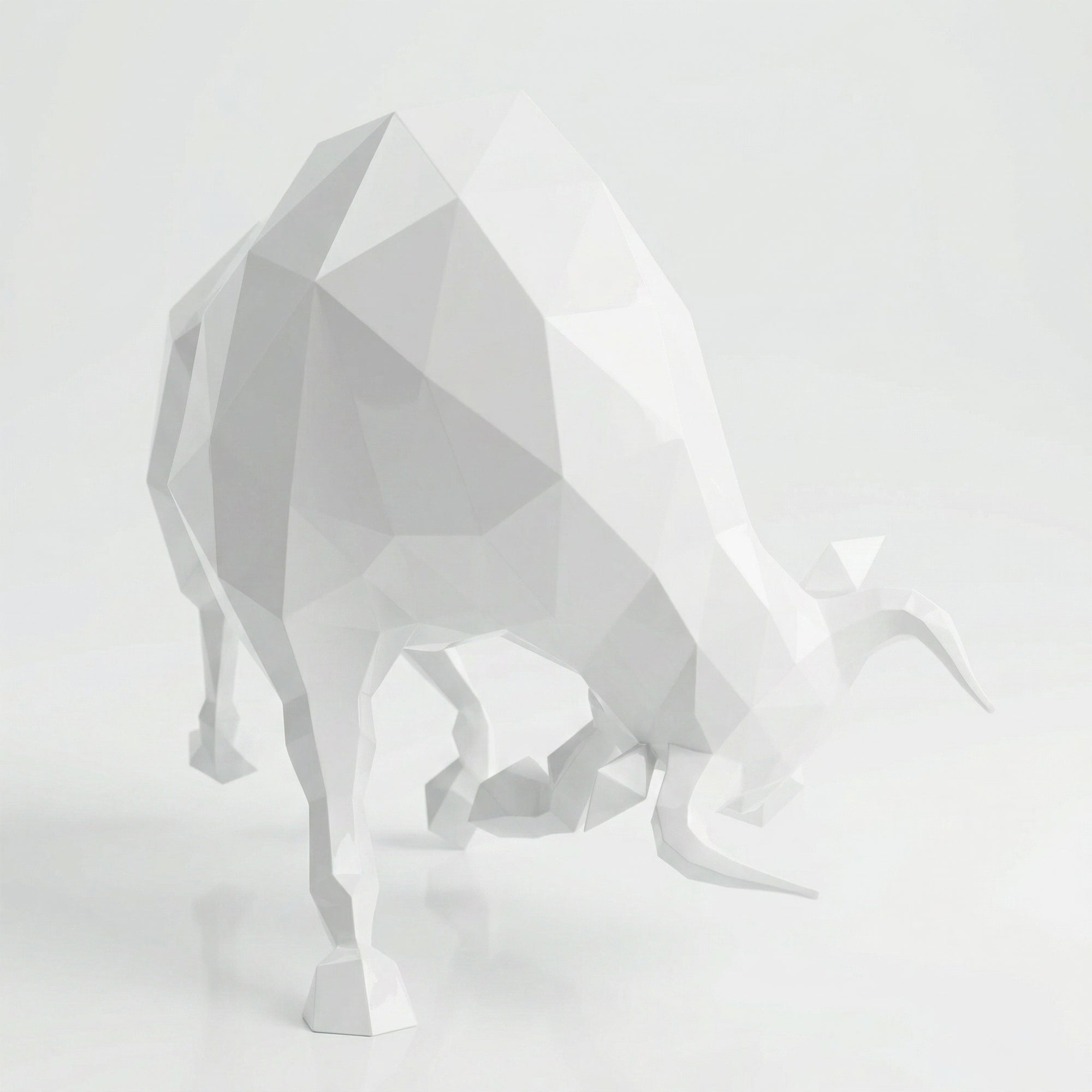 Grande Sculpture de Taureau - Sculpture Origami