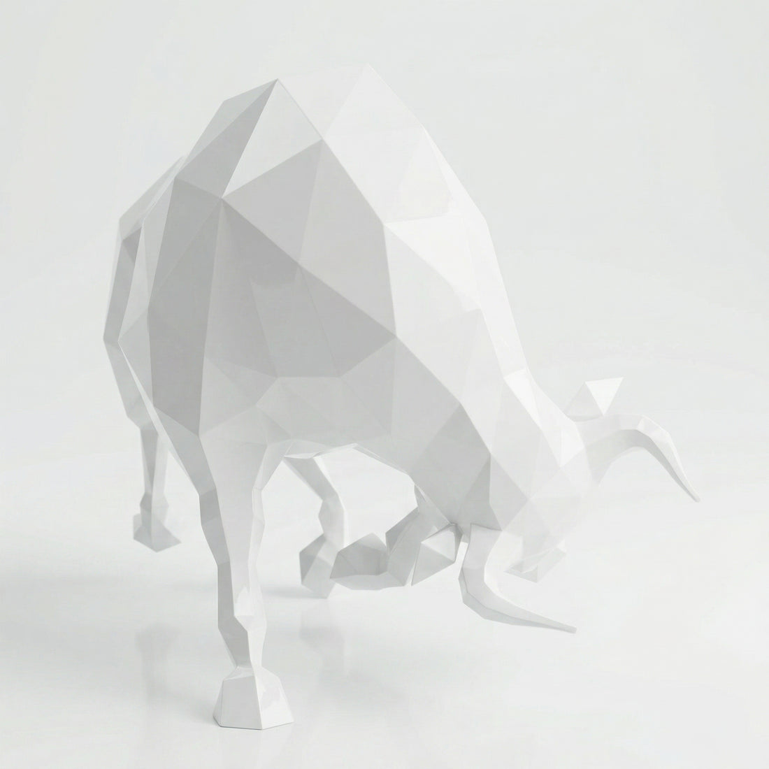 Grande Sculpture de Taureau - Sculpture Origami