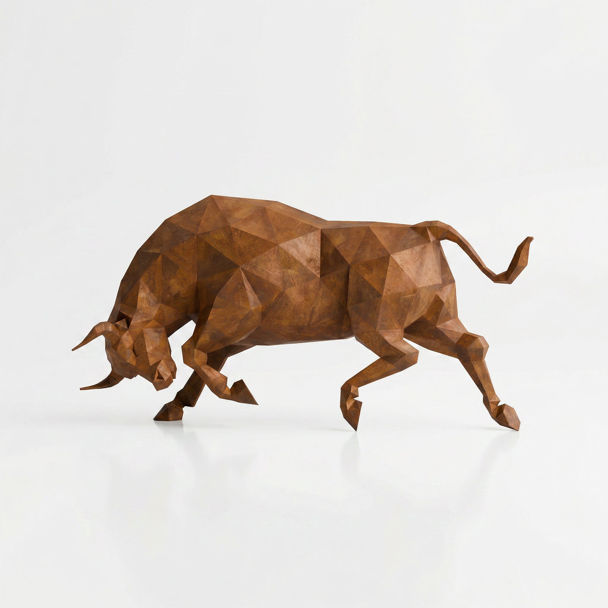 Grande Sculpture de Taureau - Sculpture Origami