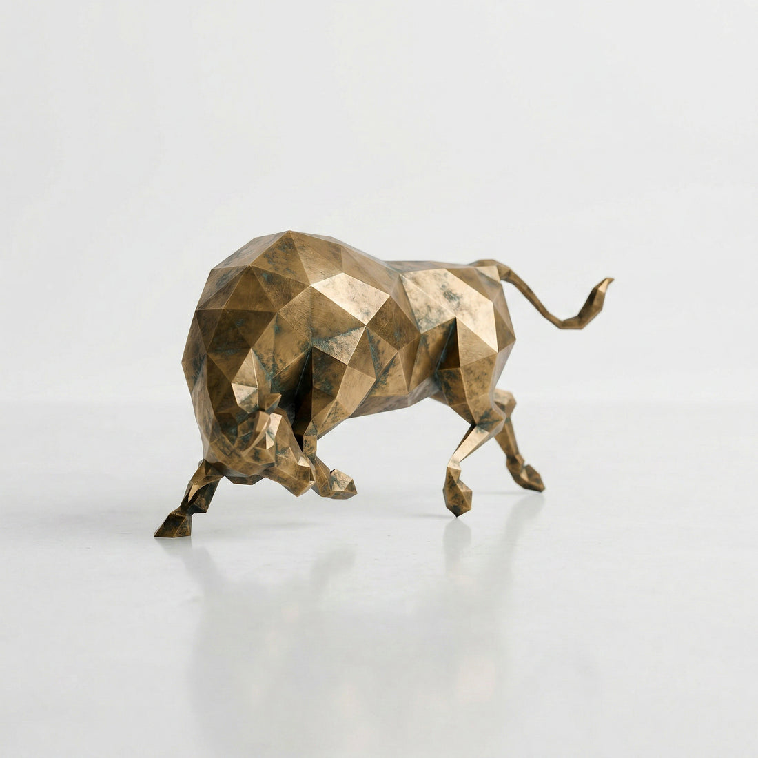 Grande Sculpture de Taureau - Sculpture Origami