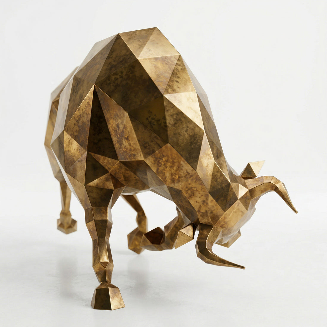 Grande Sculpture de Taureau - Sculpture Origami