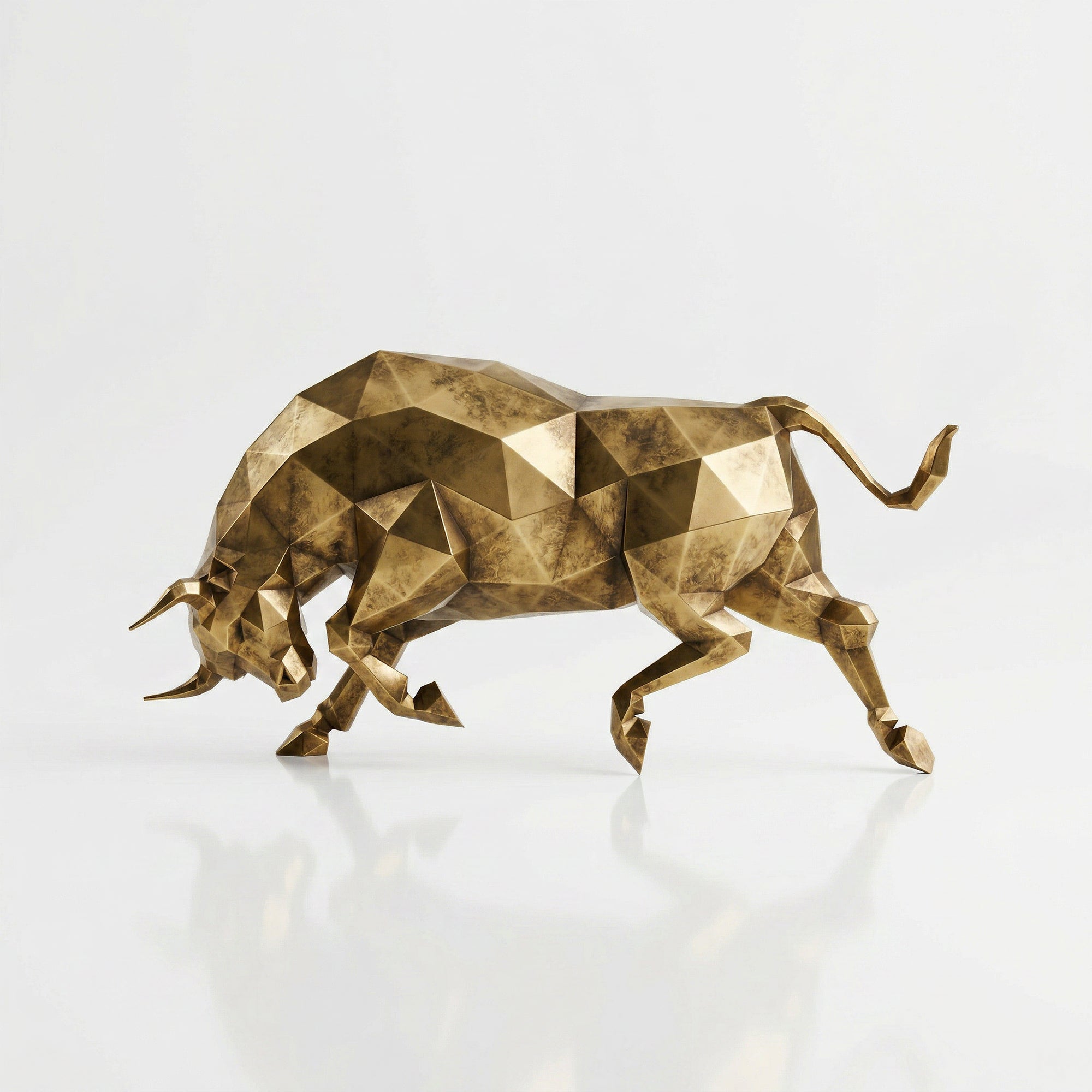 Grande Sculpture de Taureau - Sculpture Origami
