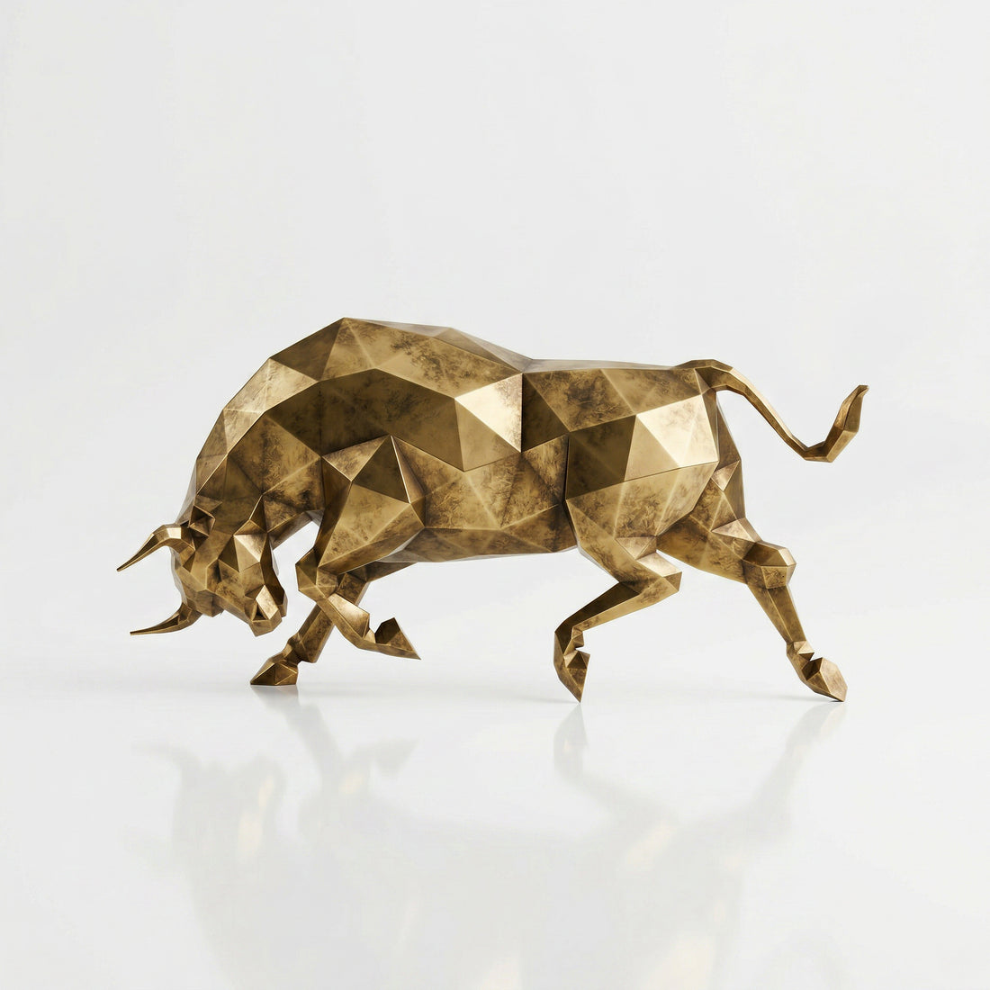 Grande Sculpture de Taureau - Sculpture Origami