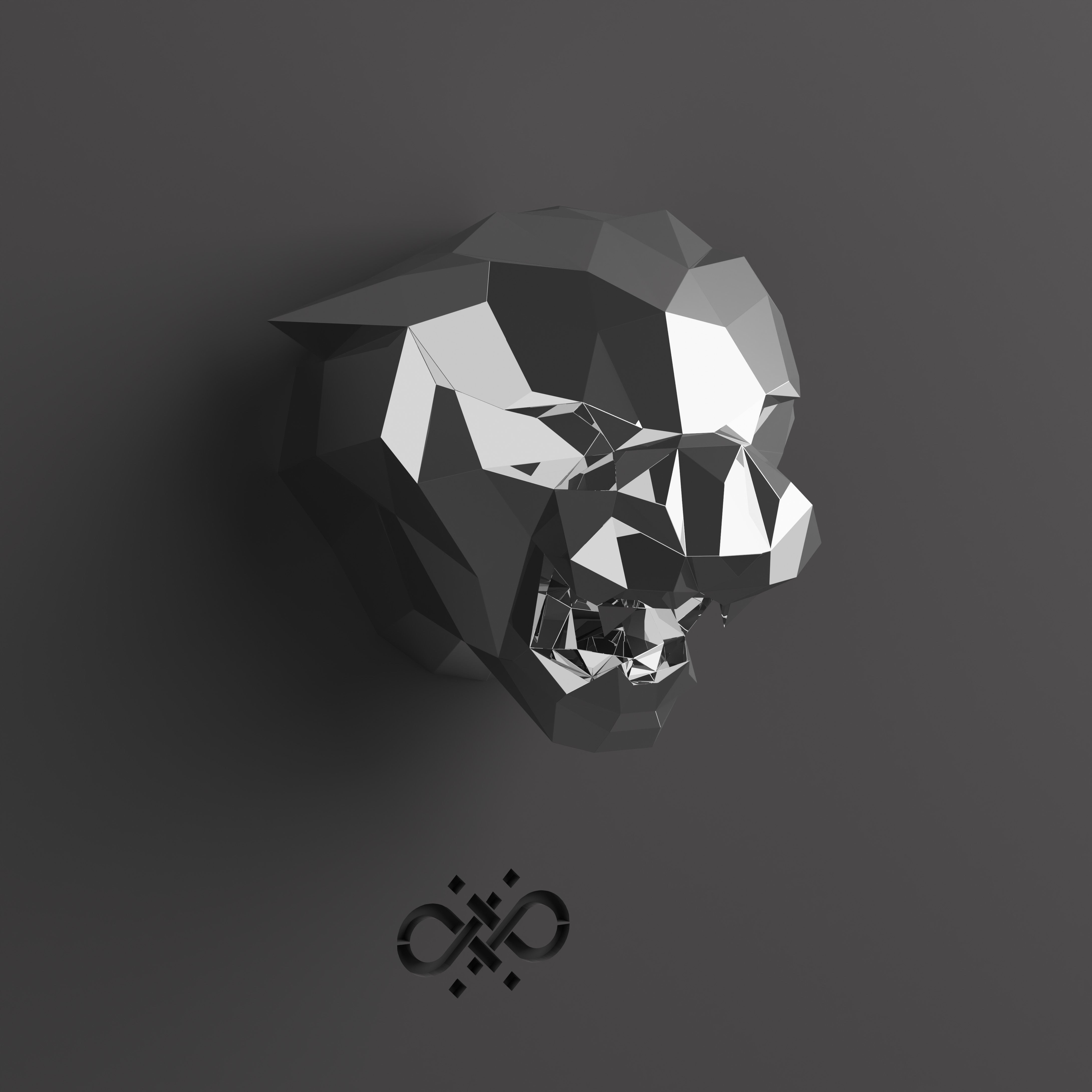 Sculpture Tête de Tigre Design Géométrique Abstrait - Sculpture Origami