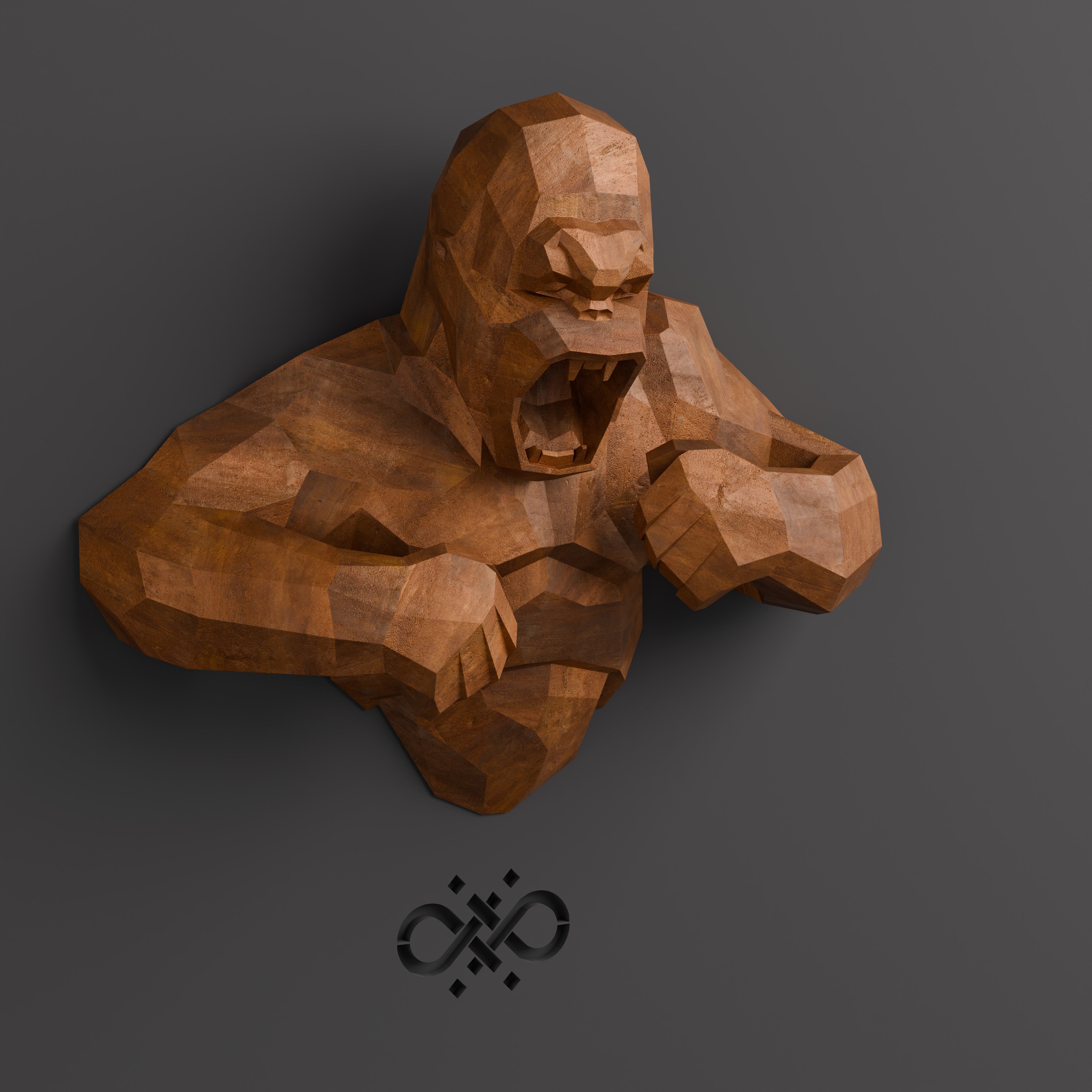 Sculpture Torse de King Kong Polygone - Sculpture Origami