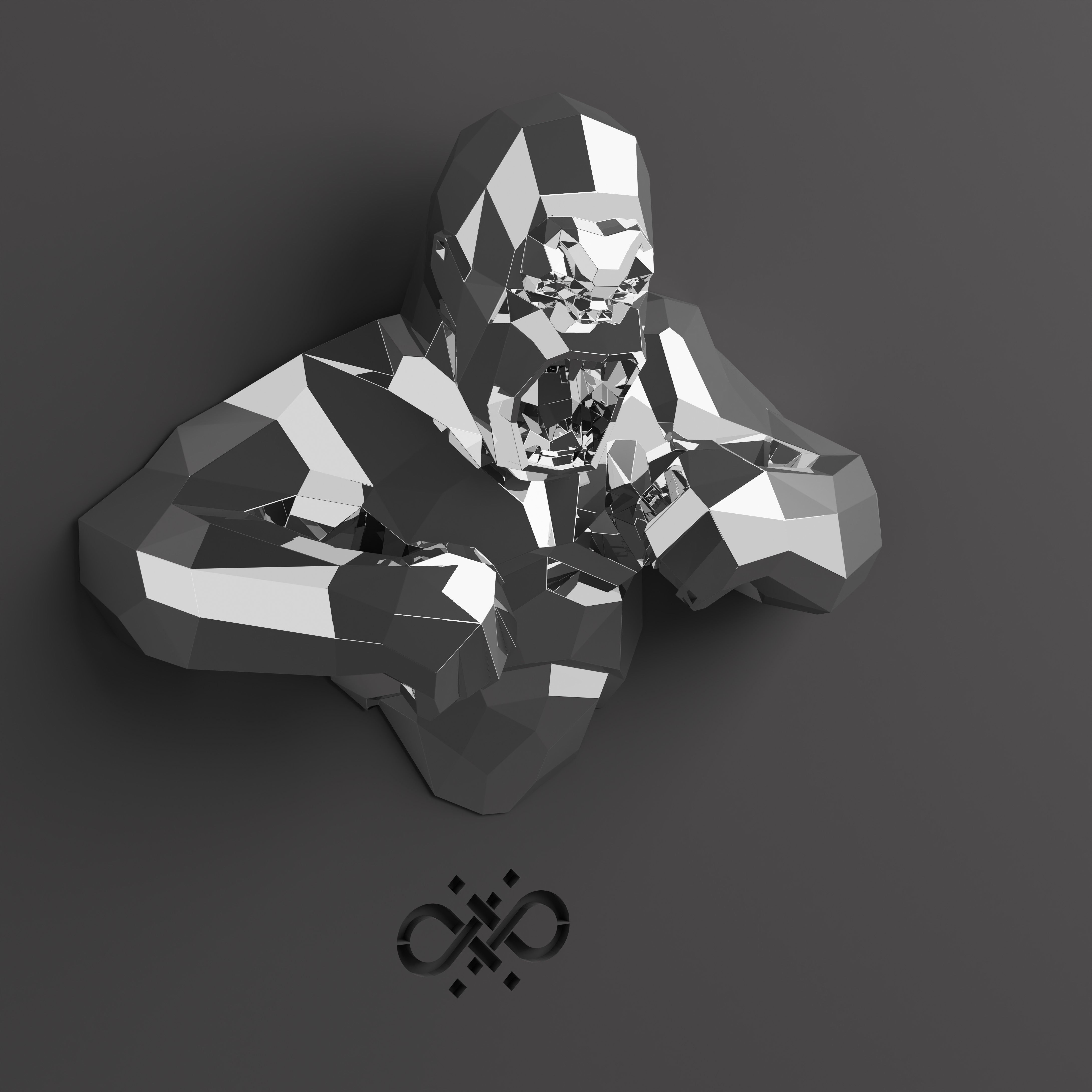 Sculpture Torse de King Kong Polygone - Sculpture Origami